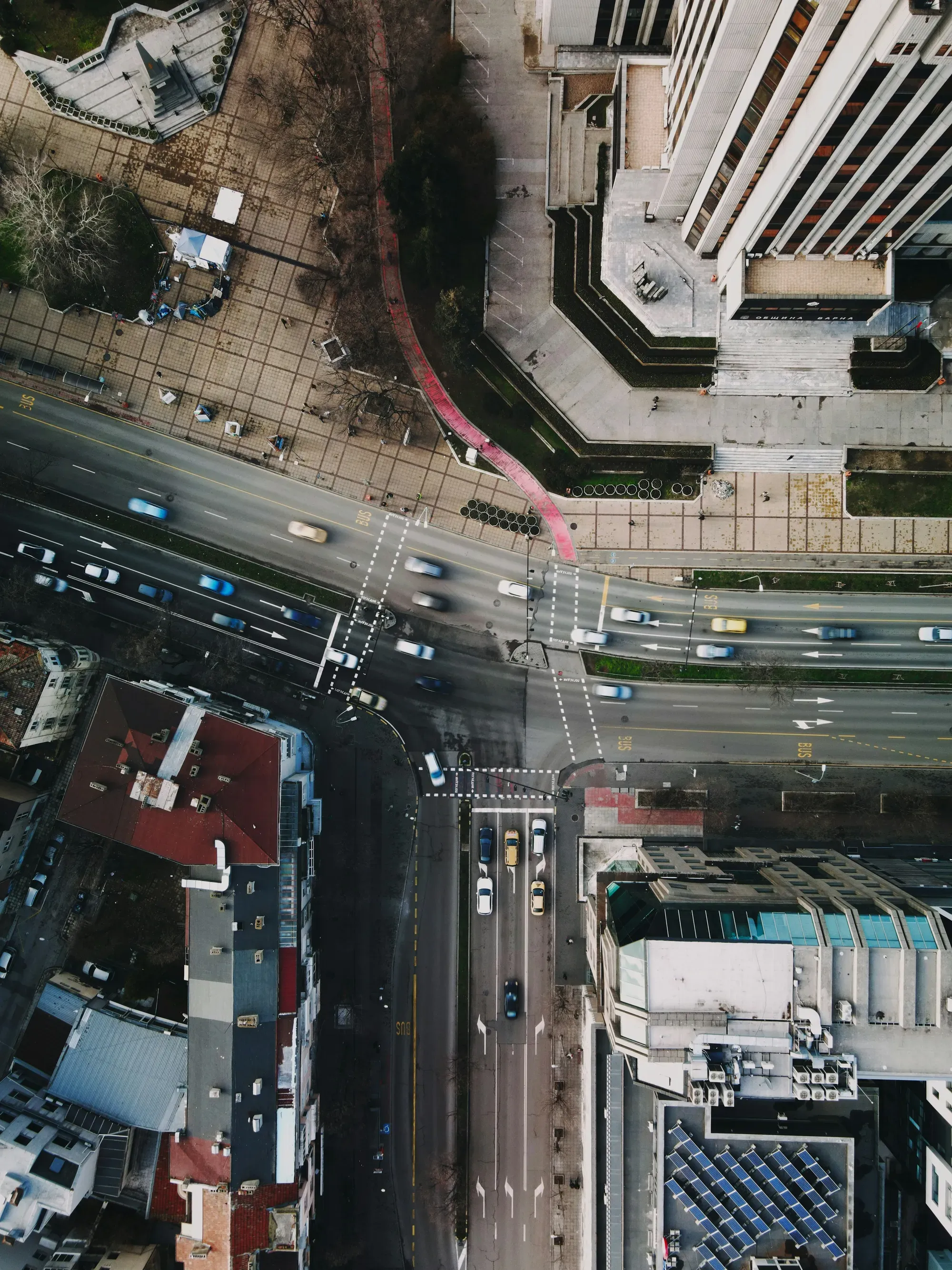 Drone view of the city