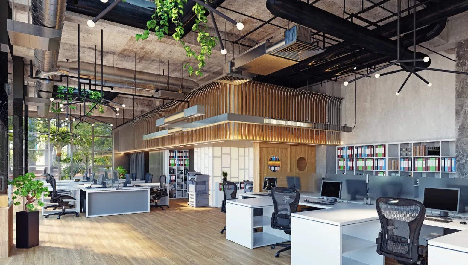 Office working space interior